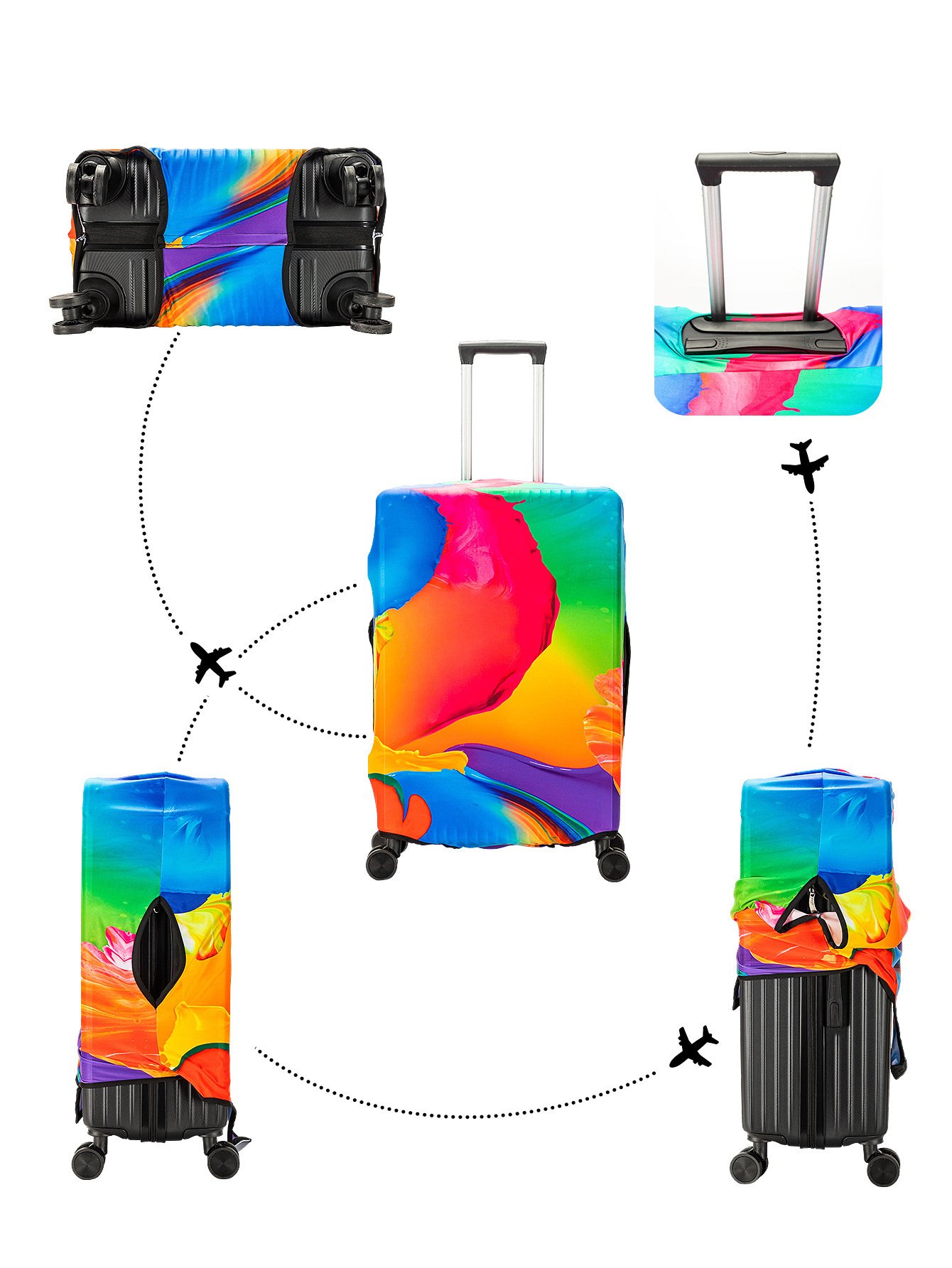 Trendy Unique Suitcase Suite Elastic Case Cover Luggage Protective Cover Travel Trolley Case Dust Cover - Image 2