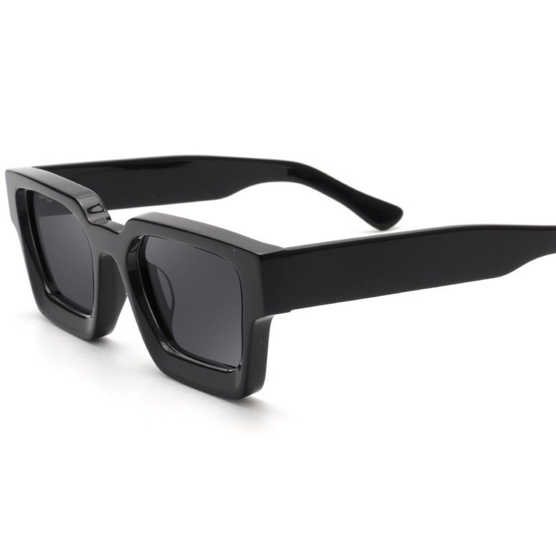 Square Plate Glasses Men's And Women's Simple Trendy Large Rim Sunglasses Good-looking Niche Sunglasses - Image 6