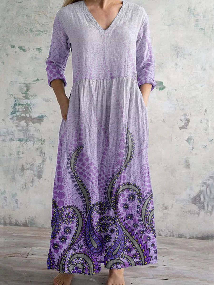 New Casual Fashion Printing V-neck Dress - Image 2