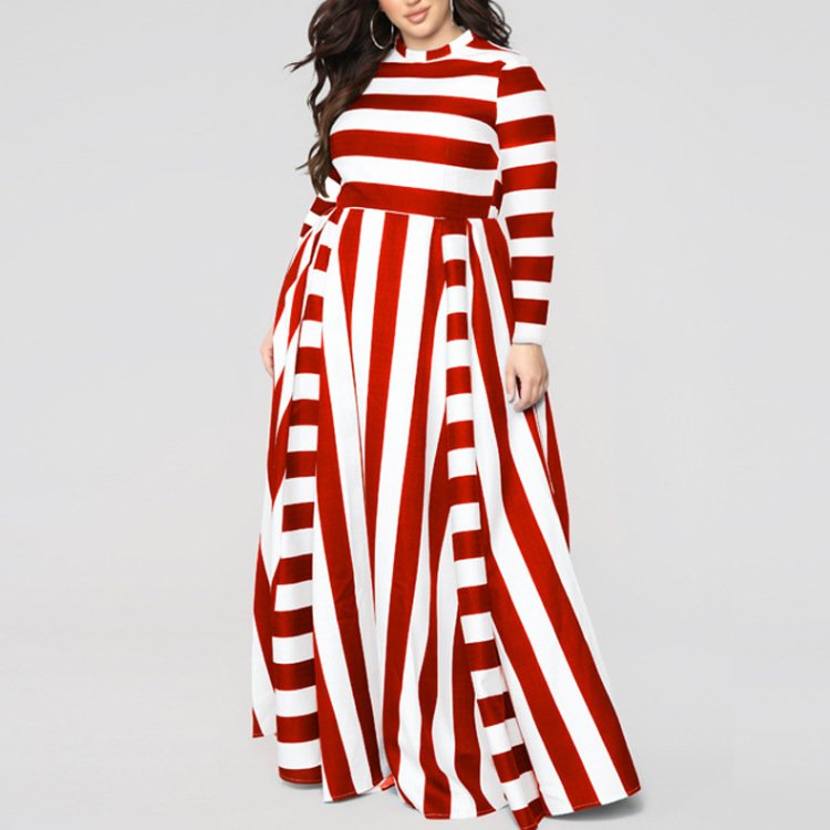 Loose Women''s Dress Plus Size Striped Woman''s Dress - Image 6