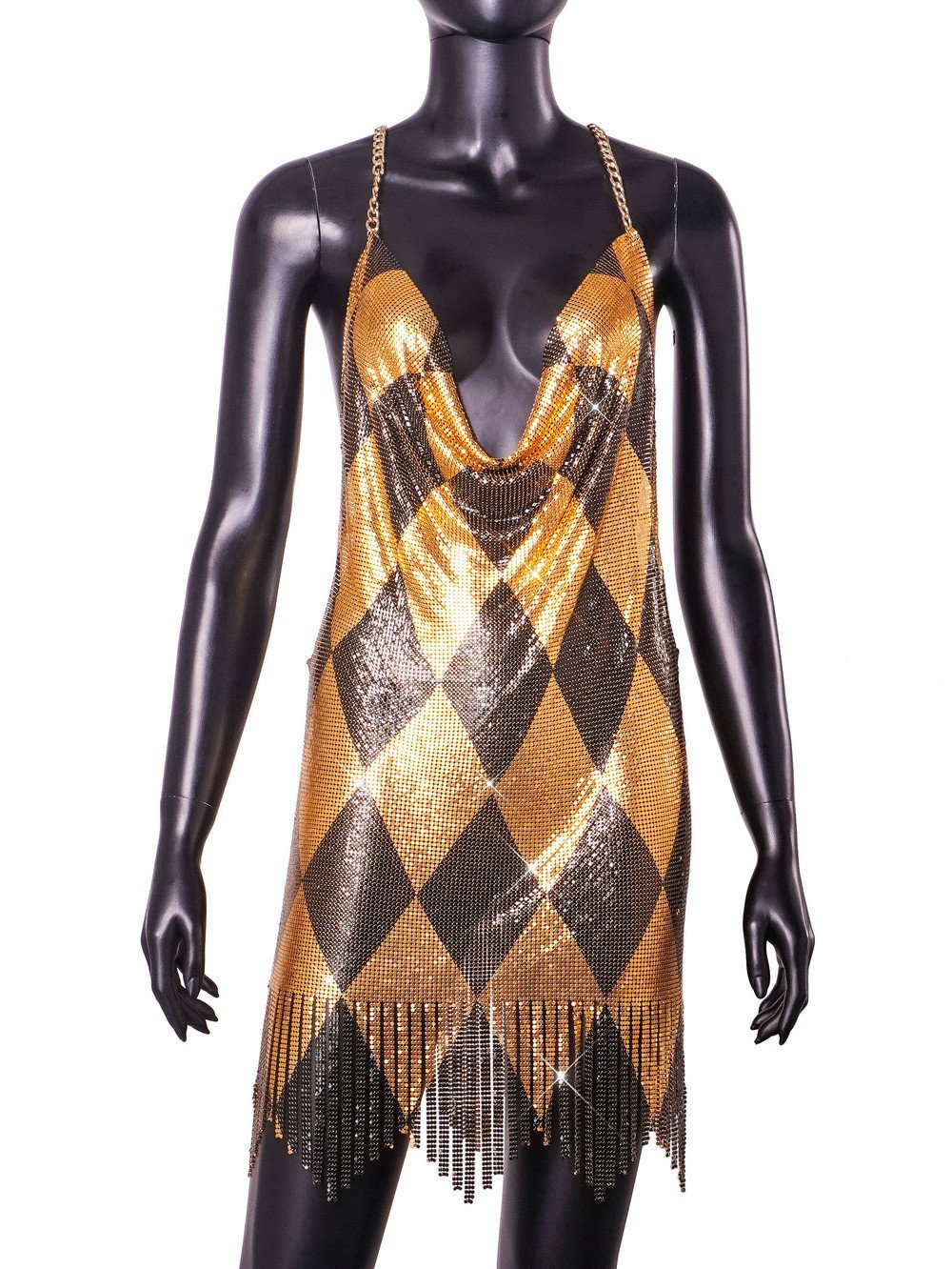 Metal Tassel Backless Sexy Dress - Image 2