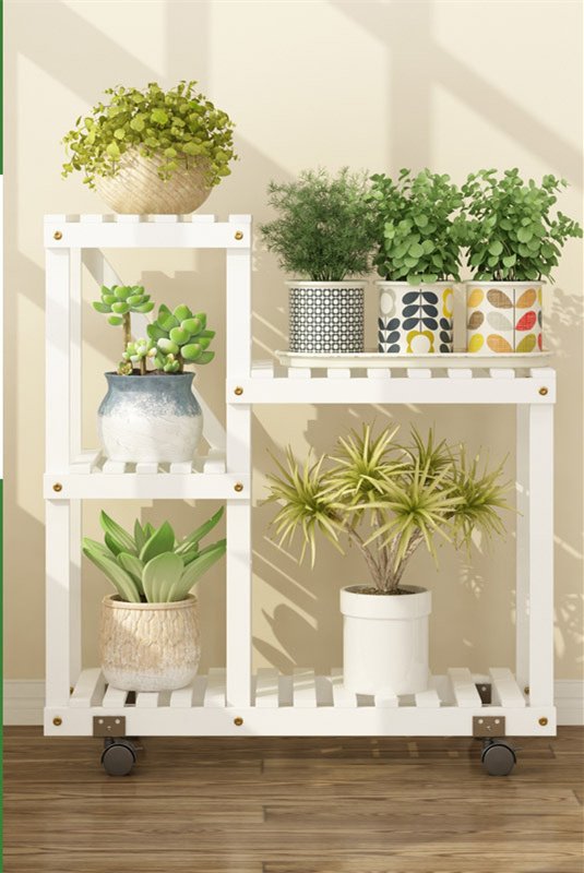 Balcony Flower Stand Indoor Multi-layer Solid Wood Living Room - Image 3