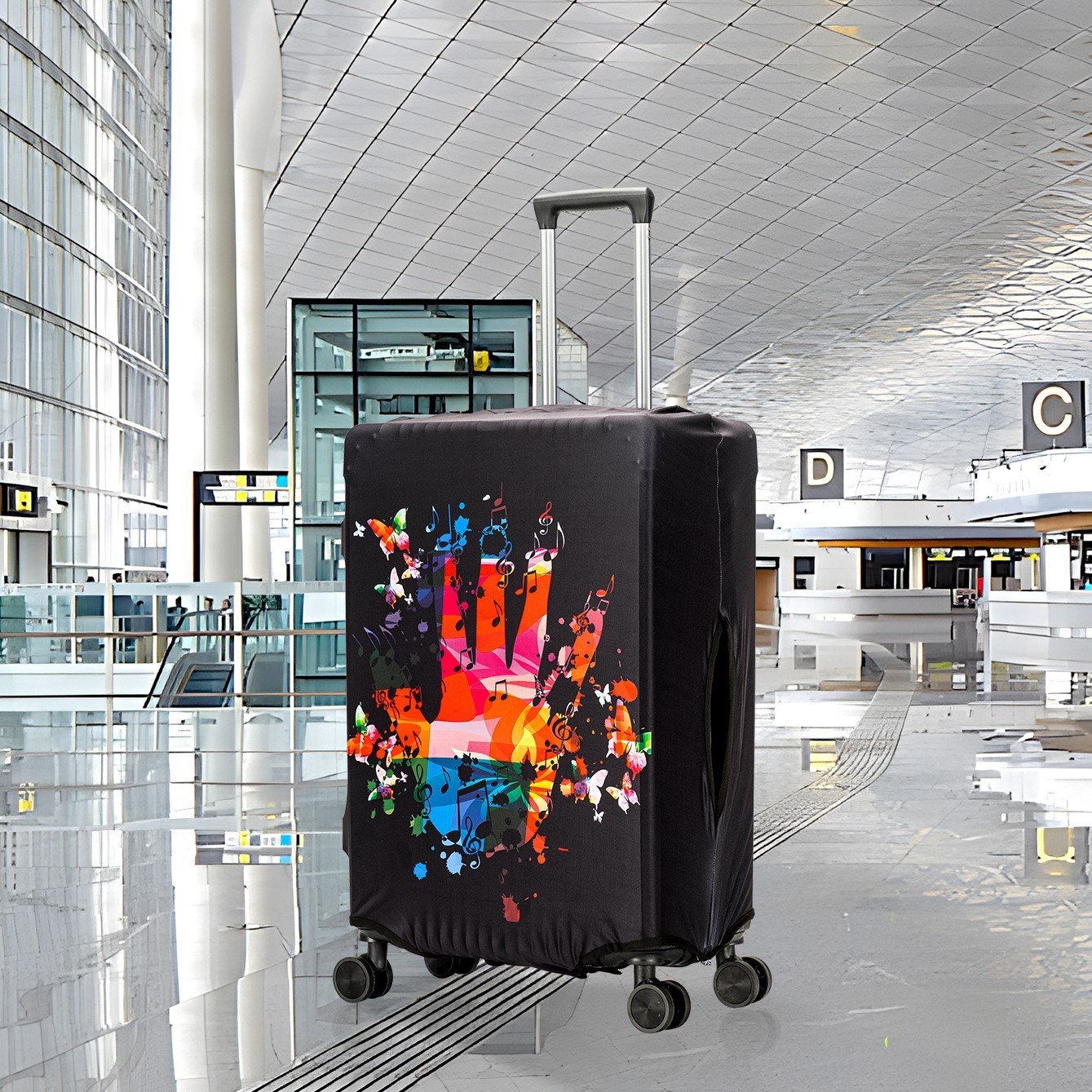Trendy Unique Suitcase Suite Elastic Case Cover Luggage Protective Cover Travel Trolley Case Dust Cover - Image 5