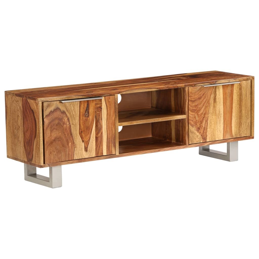 vidaXL TV Stand Solid Wood Sheesham with Honey Finish 46.5"x11.8"x15.7"