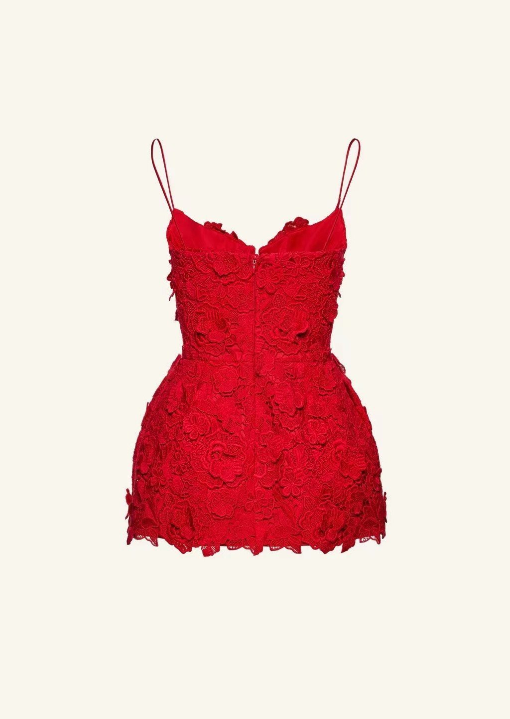 Red Pattern Decorative Sexy Sling Dress - Image 6