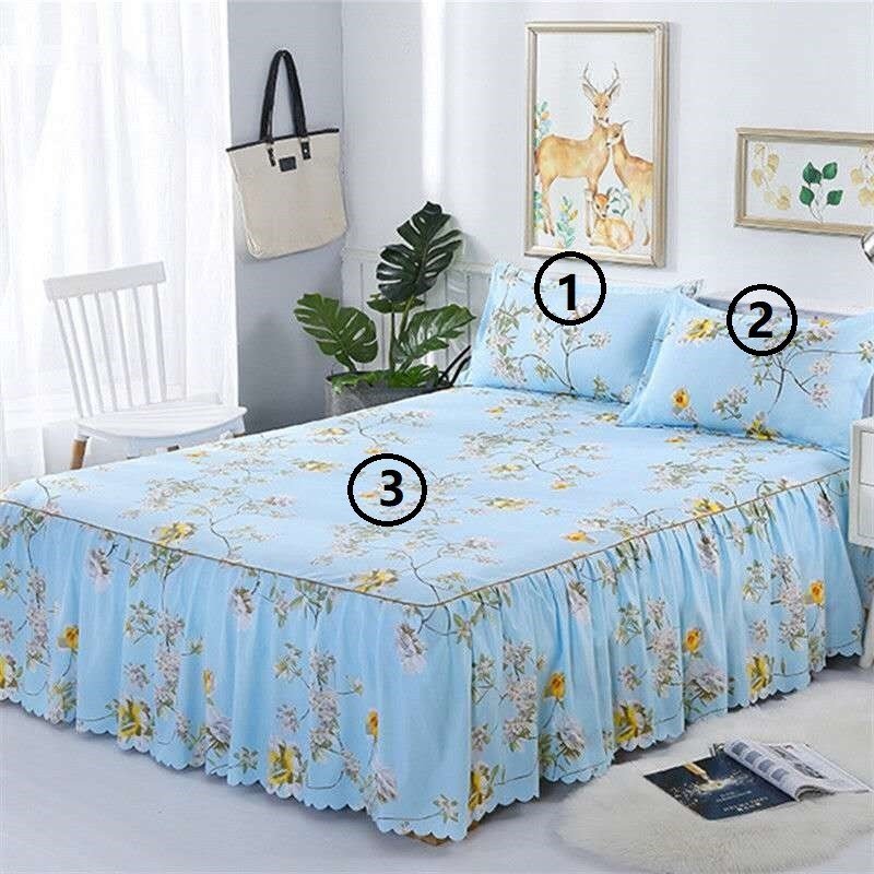 Bed Skirt Pillowcase 3 Woolly Bedsheet Bedding Set Bedspread - Image 6