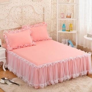 Korean Style Lace One-piece Princess Bedspread Lace Bed Cover Thick Mattress Protection Cover Sheet - Image 4