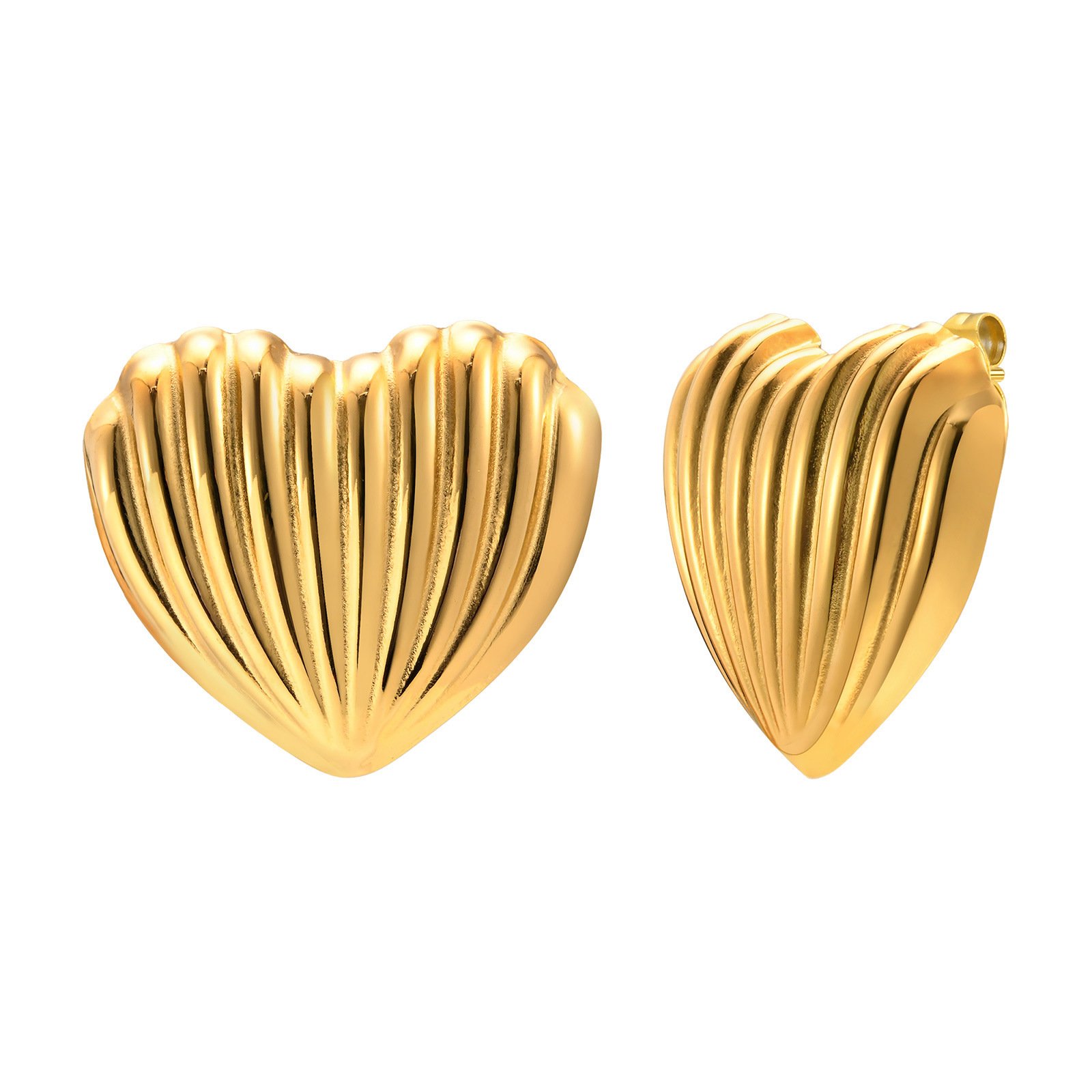 Gold Oval Earrings Retro Style - Image 4