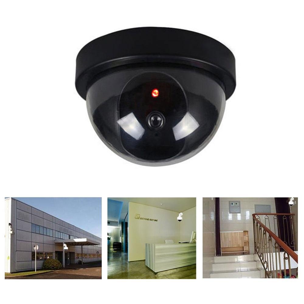 Black Plastic Smart Indoor Outdoor Dummy Home Dome Fake CCTV Security Camera With Flashing Red LED Light - Image 4