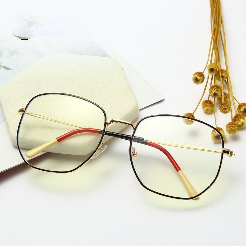 Fashion Men And Women Trend Metal Frame Polygonal Glasses - Image 3