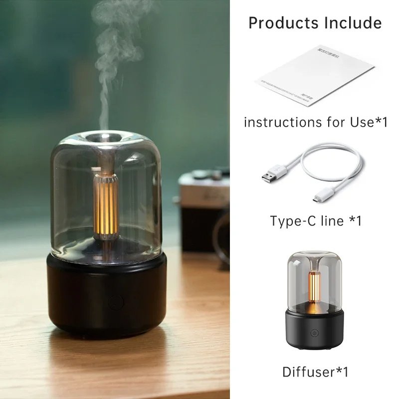 Portable Mini Aroma Diffuser USB Air Humidifier Essential Oil Night Light Cold Mist Maker Sprayer For Home Gift Air Two Enhancing Spacecraft Superior Mode Humidifier Rooms, Relaxation Spray - Image 2