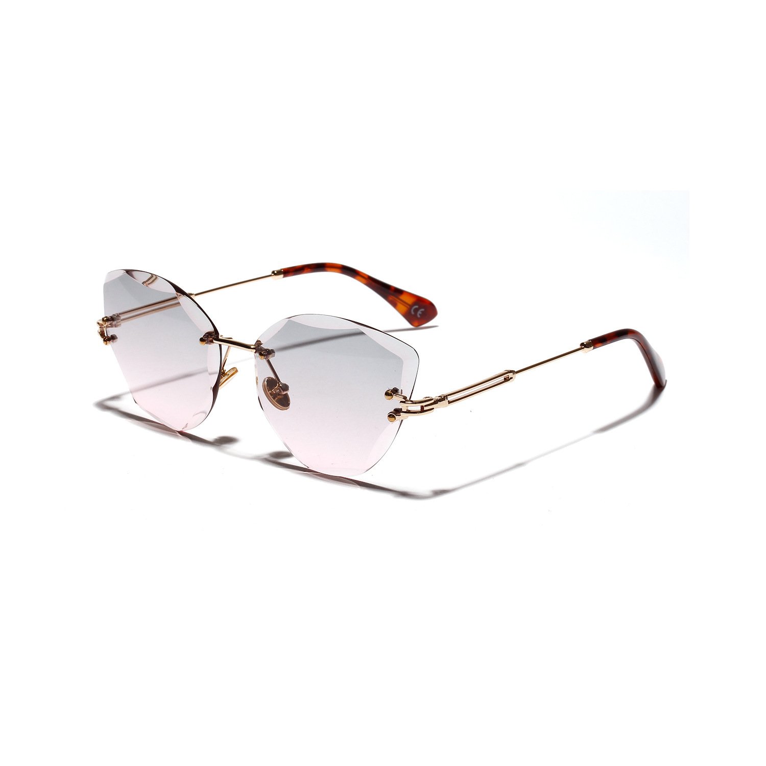 Cat Eye Retro Sunglasses Women Diamond Cut Glasses - Image 2