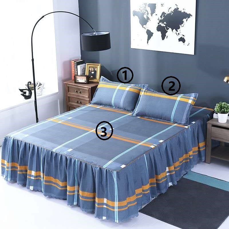 Bed Skirt Pillowcase 3 Woolly Bedsheet Bedding Set Bedspread - Image 3