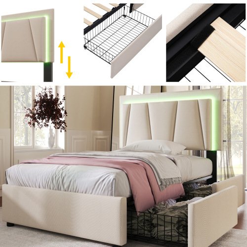 Wooden Storage Bed Bed Frame Size 90cmx200cm - Image 3