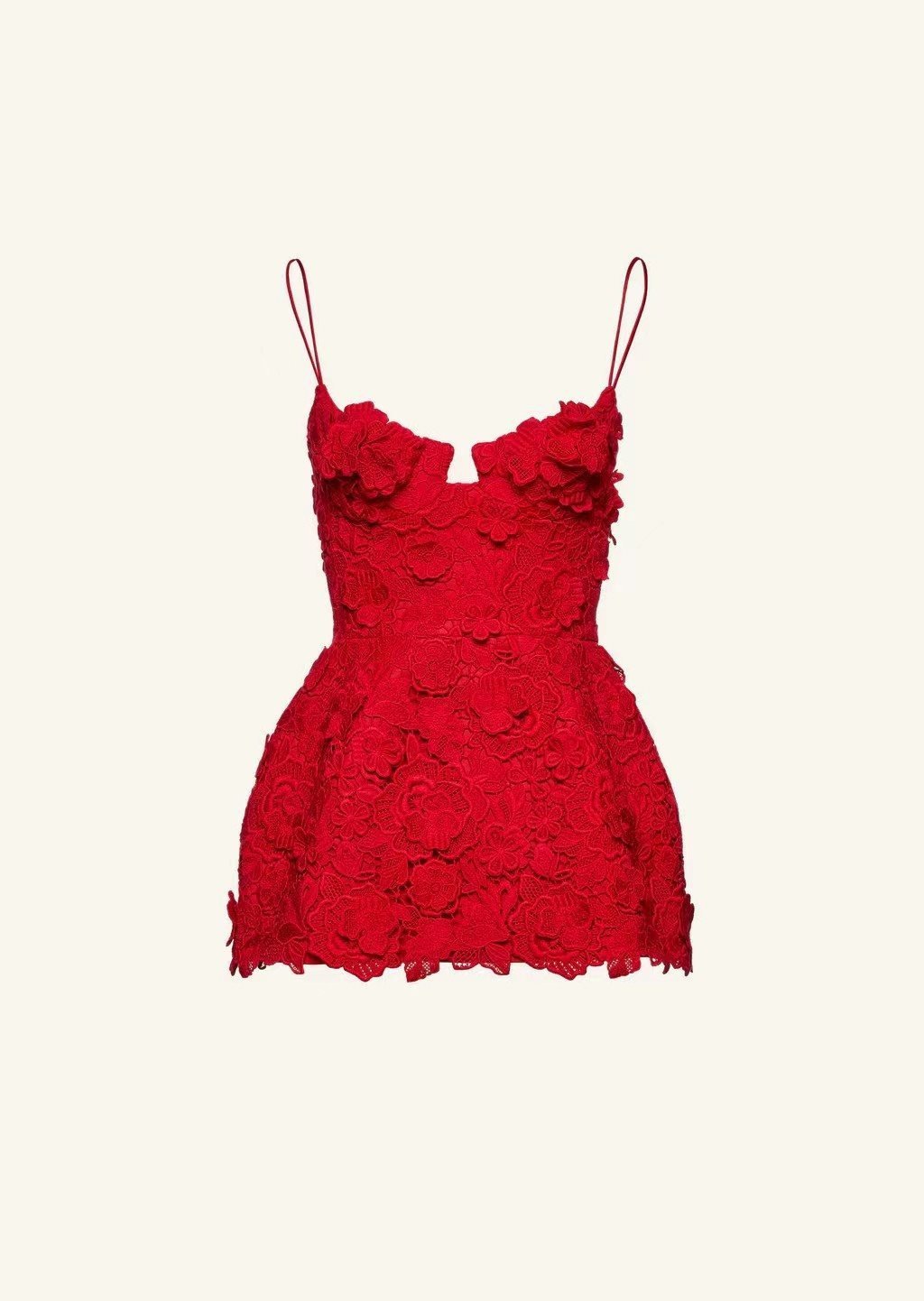 Red Pattern Decorative Sexy Sling Dress - Image 2