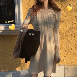 Autumn And Winter Temperament Waist-controlled Base Ride Dress