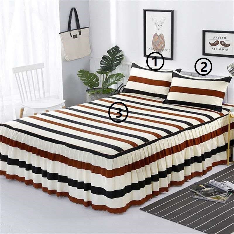 Bed Skirt Pillowcase 3 Woolly Bedsheet Bedding Set Bedspread - Image 4
