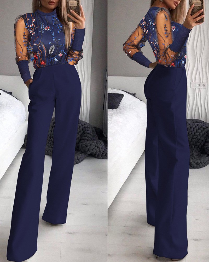 Dusting Powder Stitching High-end Elegant Jumpsuit Women's Clothing - Image 4