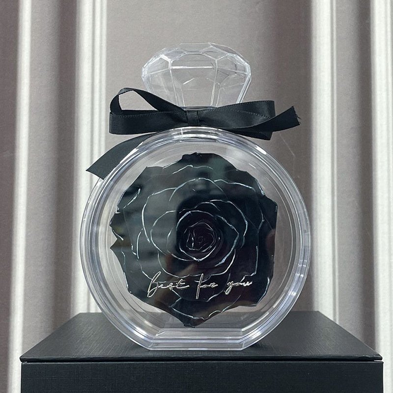 Eternal Flower Ornaments Transparent Cover Dried Rose Gift Box For Christmas New Year Valentine's Day Home Decor - Image 4