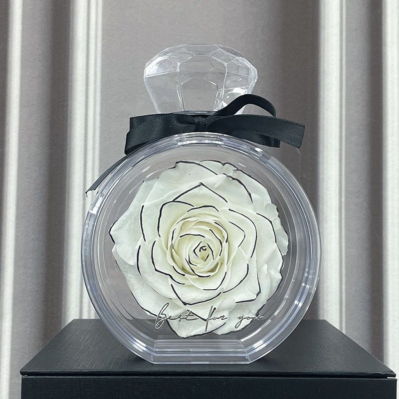 Eternal Flower Ornaments Transparent Cover Dried Rose Gift Box For Christmas New Year Valentine's Day Home Decor - Image 7