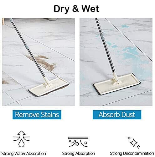 UK Multi Functional Wash Dry Mop And Bucket Set Flat Squeeze 10 Pads - Image 6