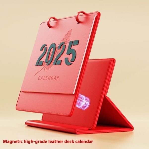 2025 Creative Magnetic Leather Frame Desk Calendar - Image 5