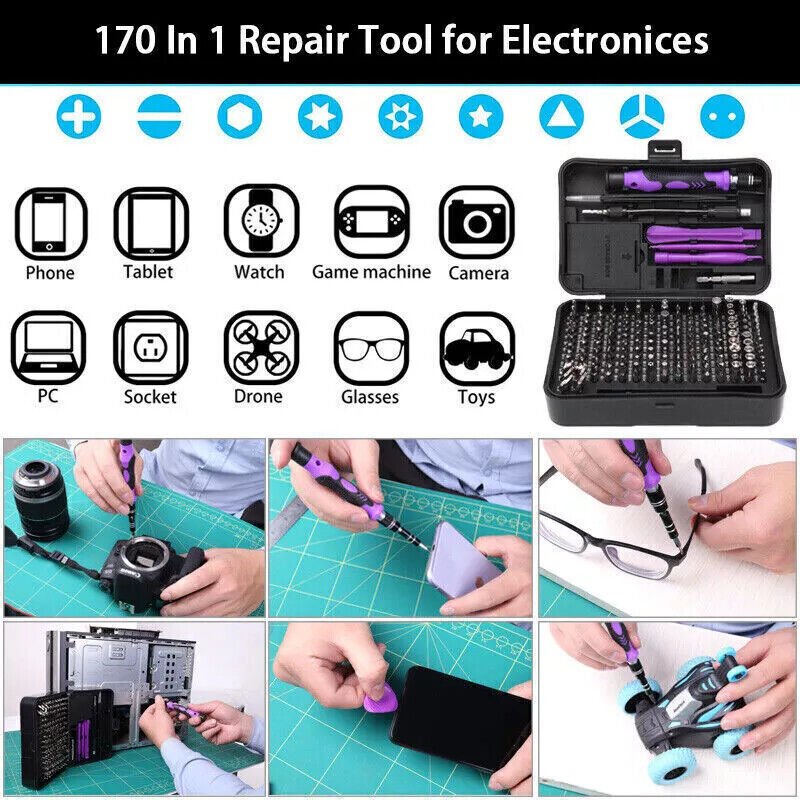 170 In 1 Precision Screwdriver Set Repair Tool Kit For Laptop Computer PC Phone - Image 2