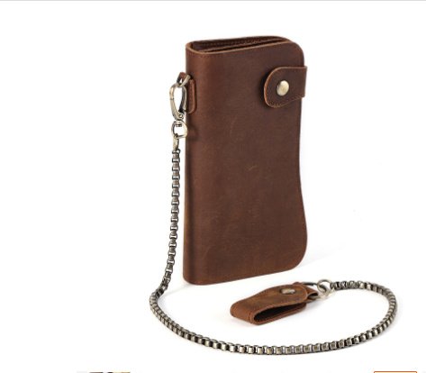 Retro Men's Bag Crazy Horse Leather Fashion RFID Wallet Men - Image 2