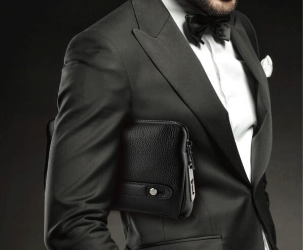 Mens Wallet Fingerprint Lock Bag First Layer Cowhide Business Handbag Men Fashion Fingerprint Men Bag - Image 5