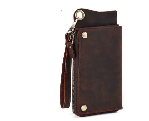 Retro Men's Bag Crazy Horse Leather Fashion RFID Wallet Men - Image 5