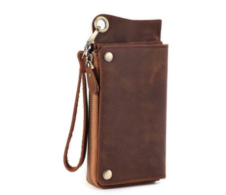 Retro Men's Bag Crazy Horse Leather Fashion RFID Wallet Men - Image 3