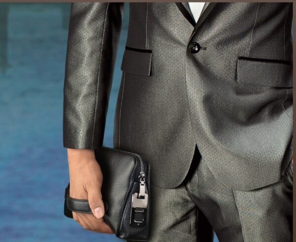 Mens Wallet Fingerprint Lock Bag First Layer Cowhide Business Handbag Men Fashion Fingerprint Men Bag - Image 2