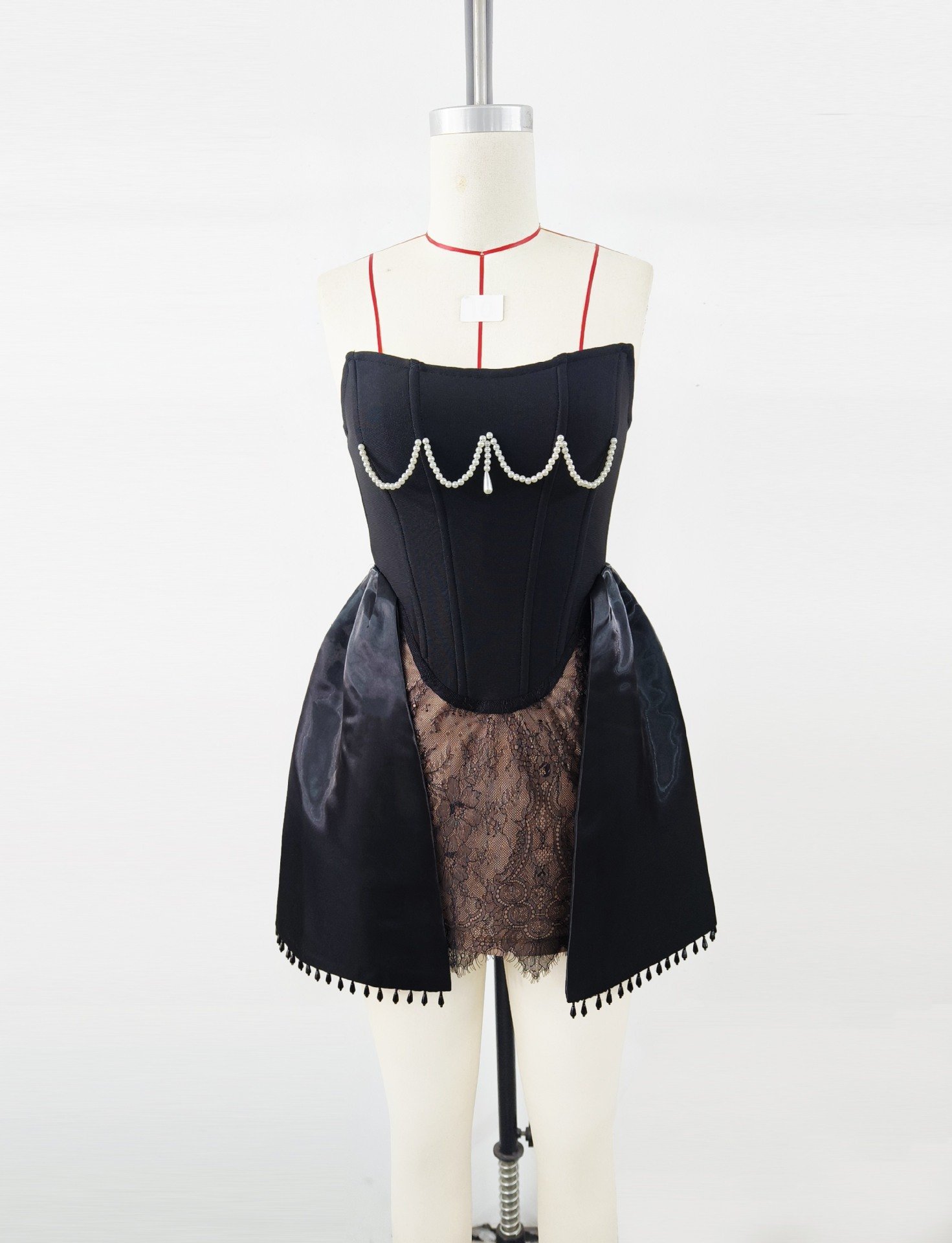 European And American Adult Ceremony Pearl Lace Bandage Dress Birthday Party - Image 2