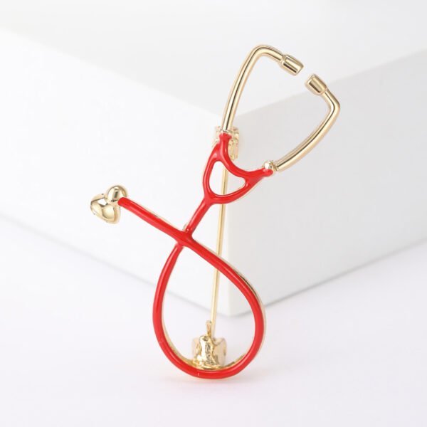 Creative Personality Doctor Nurse Stethoscope Brooch Medical Staff Work Badge Pin Cardigan Coat Accessories - Image 3