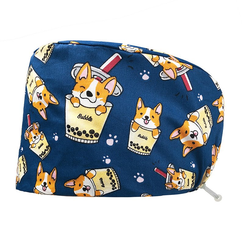 Printed Operating Room Hat Nurse Bead Caps Female Doctor's Cap Stomatology Department Plus Clinch Cap ICU Nurse Hat - Image 2