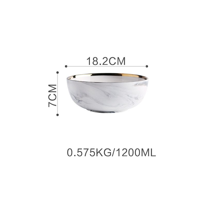 Marble Tableware Bowls Plates Rice - Image 4