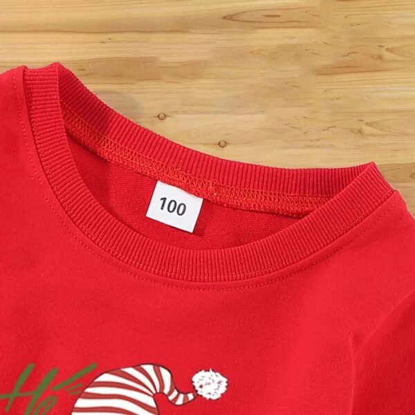 Christmas Dwarf Creative Funny Print Crew Neck Top - Image 5