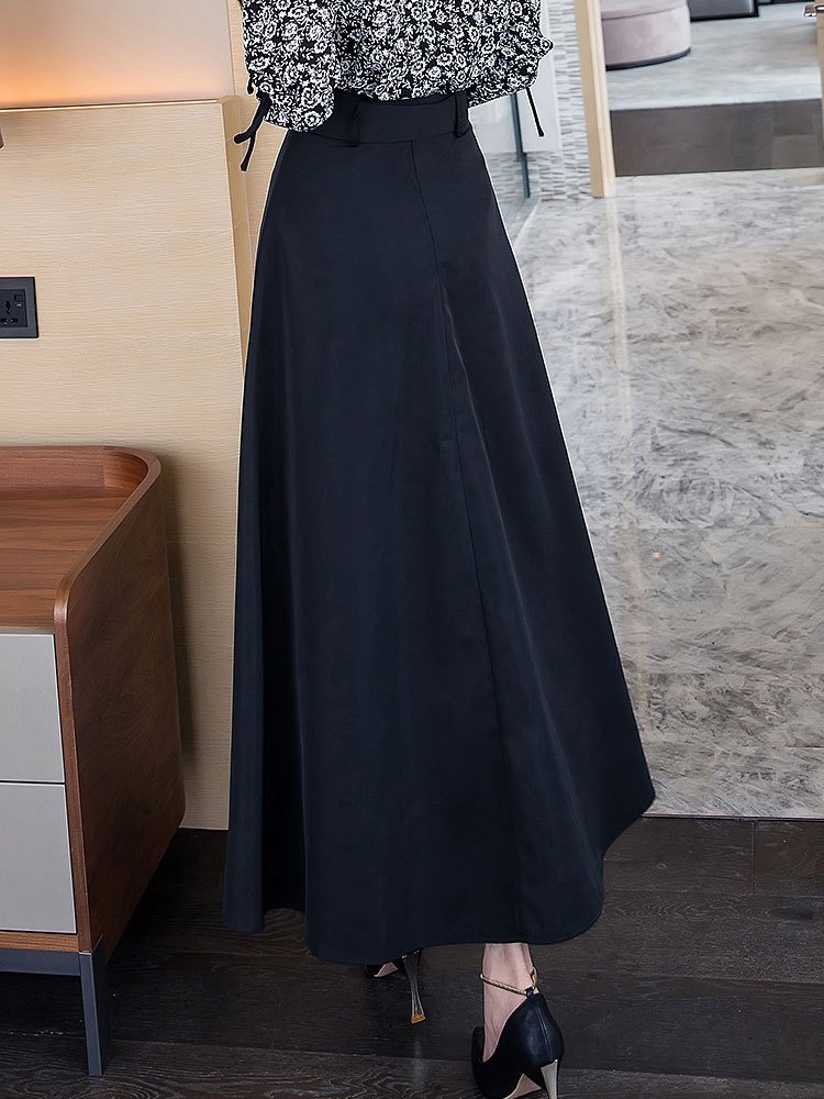 High Waisted Retro Hepburn Style With Thin And Large Wwing Umbrella Skirt - Image 3