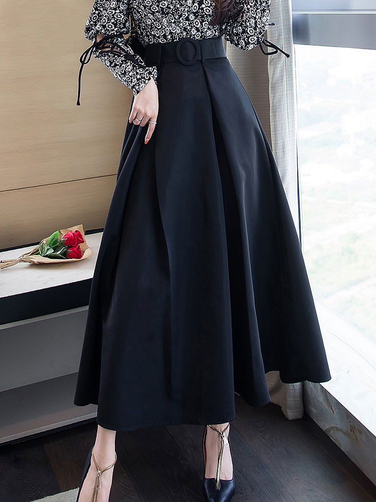 High Waisted Retro Hepburn Style With Thin And Large Wwing Umbrella Skirt - Image 6