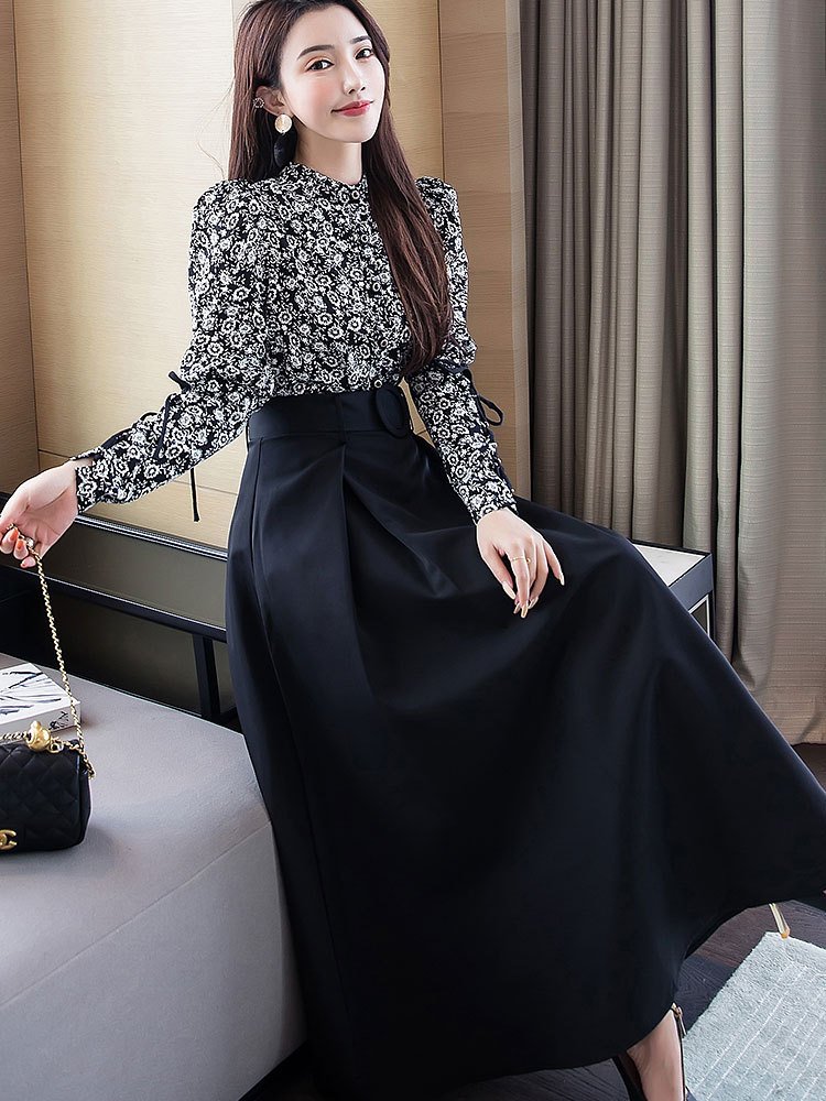 High Waisted Retro Hepburn Style With Thin And Large Wwing Umbrella Skirt - Image 5