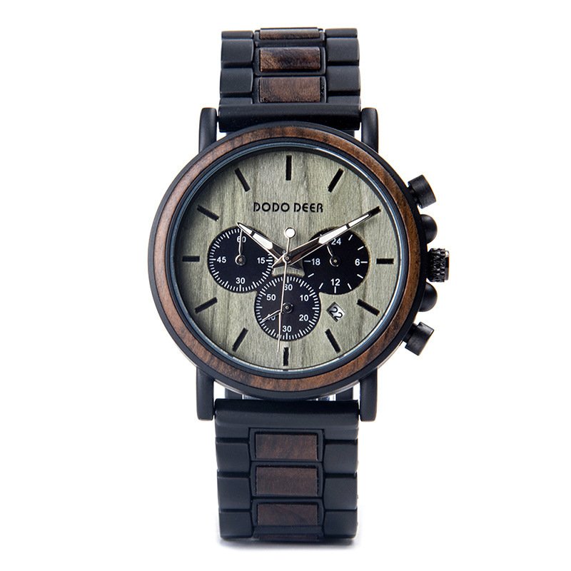 Luxury Wood Stainless Steel Men Watch Stylish Wooden - Image 4