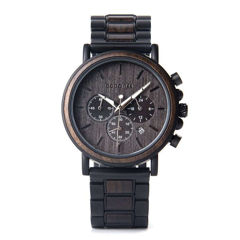 Luxury Wood Stainless Steel Men Watch Stylish Wooden - Image 6