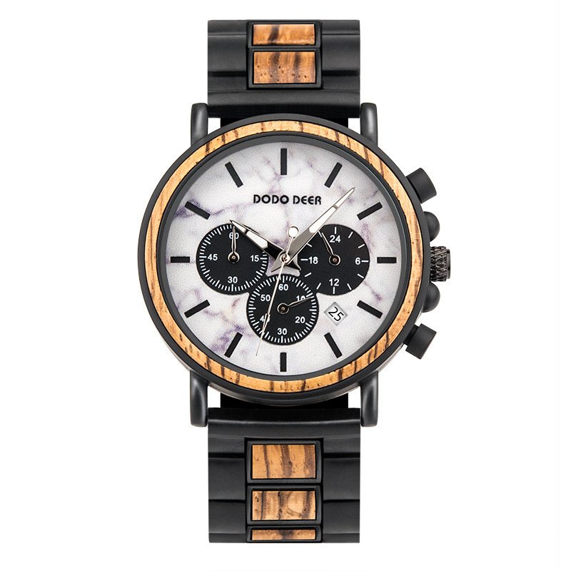 Luxury Wood Stainless Steel Men Watch Stylish Wooden - Image 7