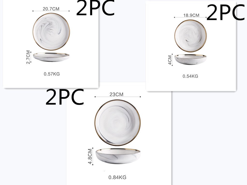 Marble Tableware Bowls Plates Rice - Image 3