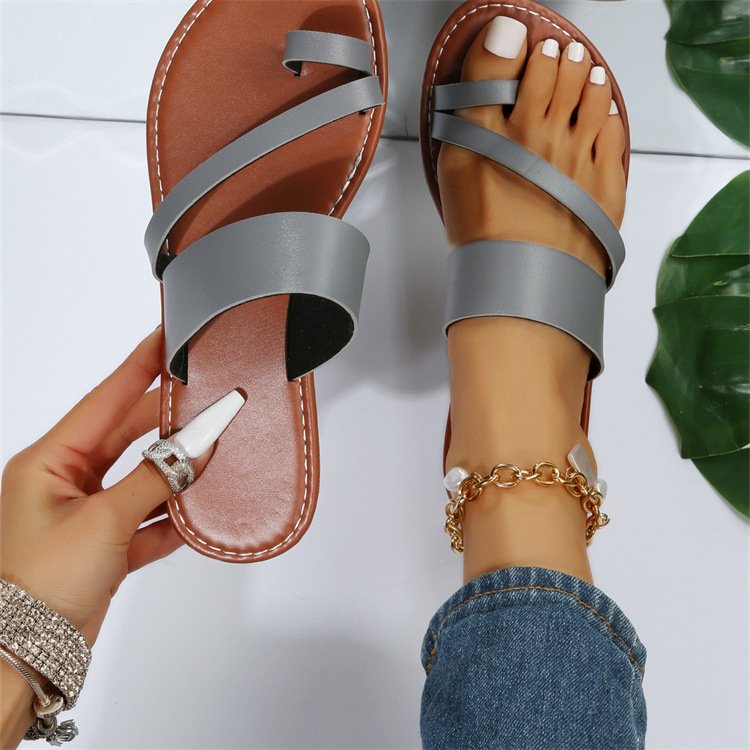 Flat Slippers Fashion Outdoor Thong Sandals Casual Beach Shoes Women - Image 3