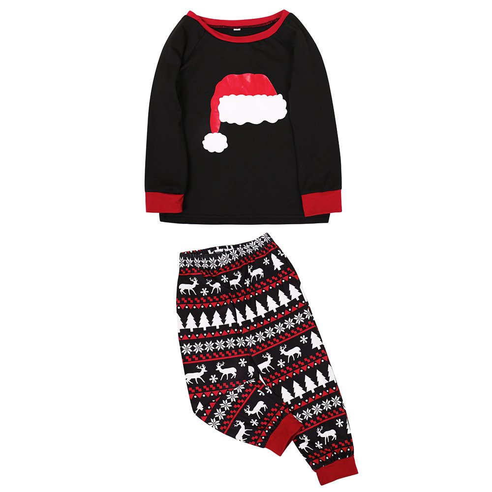 Christmas hat printing suit Christmas home wear pajamas parent-child wear - Image 7