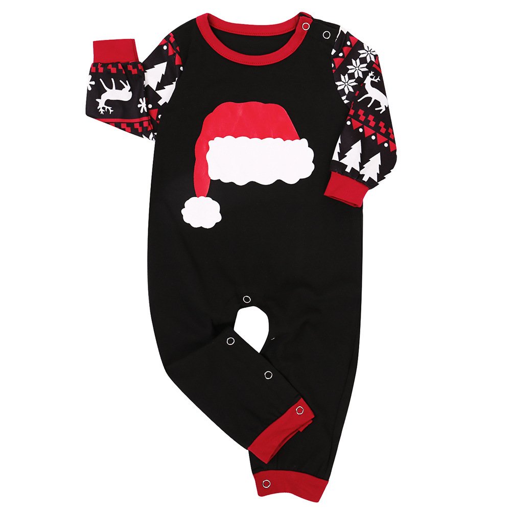 Christmas hat printing suit Christmas home wear pajamas parent-child wear - Image 6