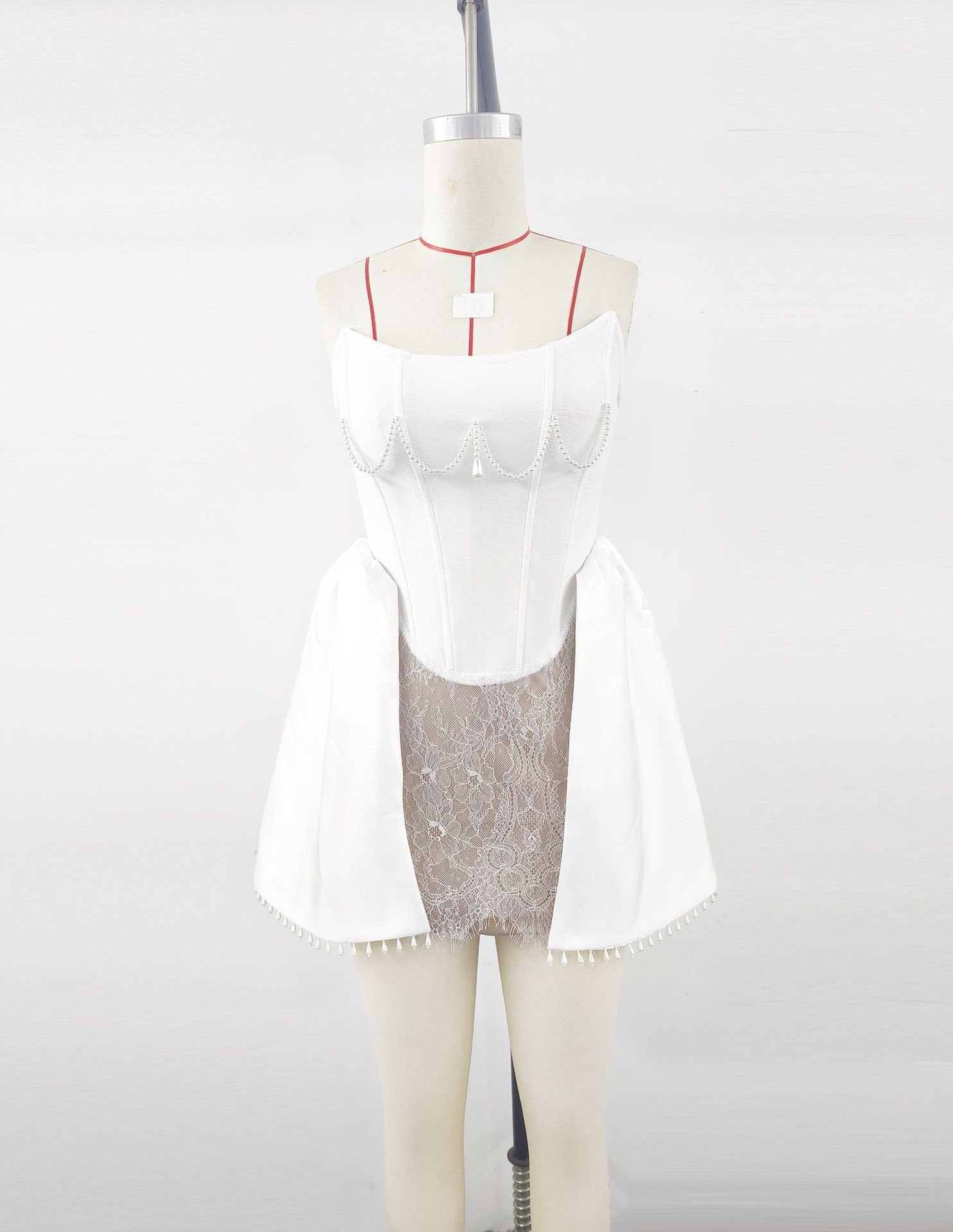 European And American Adult Ceremony Pearl Lace Bandage Dress Birthday Party - Image 7