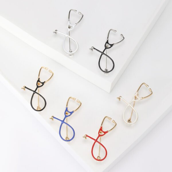 Creative Personality Doctor Nurse Stethoscope Brooch Medical Staff Work Badge Pin Cardigan Coat Accessories - Image 8