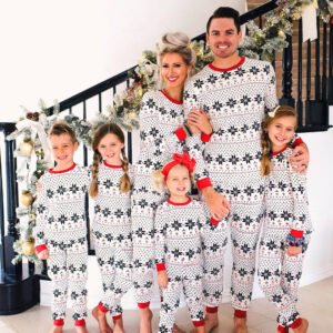 Christmas Print Parent-child Home Service Suit